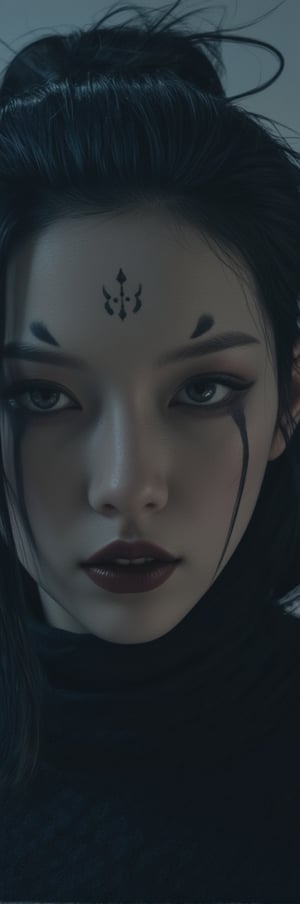 GOTHIC JAPANESE WOMAN FEELING SHY,  Intricate details, 8k, cinematic, subsurface scattering,noc-space,niji,noc-futuristic,Anime Style,futuremadness,assassinkahb style,ct-skyzo_identity,animaport,Spider spirit Fourth sister,1990s