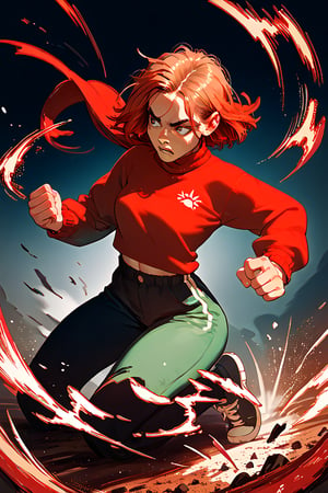 score_9, score_8_up, score_7_up, score_6_up, score_5_up, score_4_up, a girl in a  red sweater fighting a cat