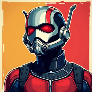 Portrait of Ant-Man, (suit like the one in the MCU movie), pop-art style