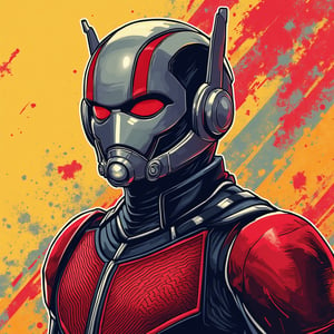 Portrait of Ant-Man, (suit like the one in the MCU movie), pop-art style