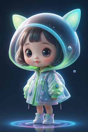 create me the cutest little alien being,3D Cartoon Vision,short-hair,chinese girl,word,
