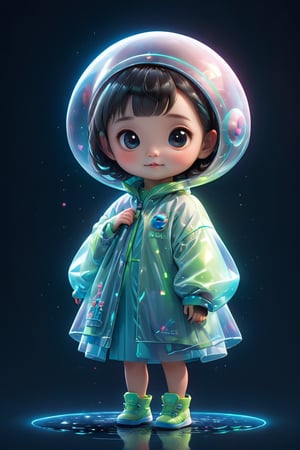 create me the cutest little alien being,3D Cartoon Vision,short-hair,chinese girl,word,
