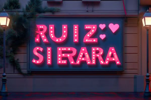 A very big sign board saying ' RUIZ SIERRA " at night,#strsm,#pnkpank
