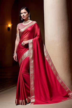 photorealistic,Ana,Anade , red saree