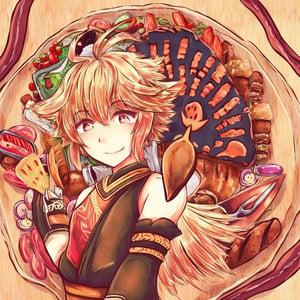 food art \(medium\), by karemiya knife, by retyutyu tyu, akinator \(cosplay\), single detached sleeve