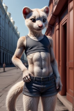 young girl, poor clothes, midpoint, skinny , stoat , Moscow, midriff
