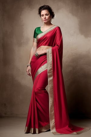 photorealistic,Ana,Anade , red saree