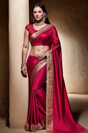 photorealistic,Ana,Anade , red saree