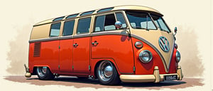 Volkswagen Bulli 1980, Deep learning model flowchat in colour of a volkswagen campig minibus t3 from 1980 rwb, wide body, sketch, realistic photo, Chip Foose car rendering, chrome wheels, bagged, slammed to the ground, photreal masterpiece