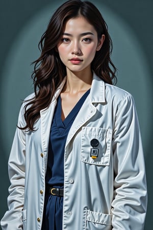 a doctor woman, confident look at viewer,SuchDetail,SuchKGirl,2.5D,hyper realistic,Invistyle