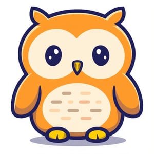 cute owl vector illustration with mujibvector style, isolated in white background