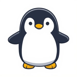 cute Penguin vector illustration with mujibvector style, isolated in white background