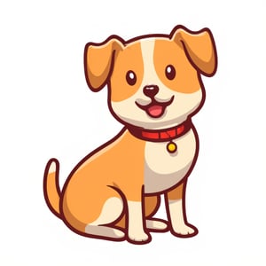 cute dog vector illustration with mujibvector style, isolated in white background