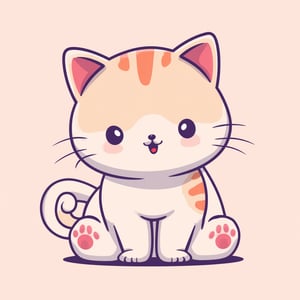 cute cat vector illustration with mujibvector style, simple background