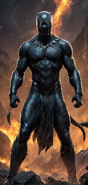 (extremely detailed 8k wallpaper), a medium full body photo of black panther,intricate, highly detailed, dramatic, in black panther costume,screaming