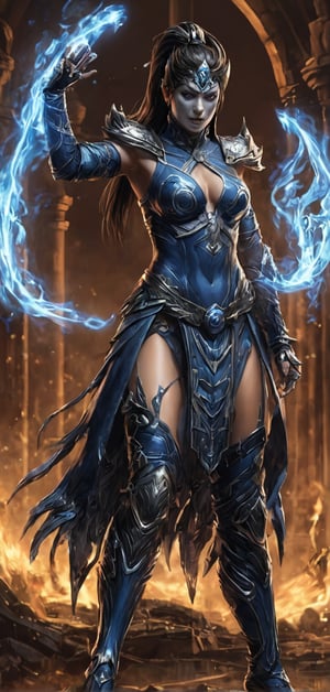 (extremely detailed 8k wallpaper), a medium full body photo of kitana(Mortal Kombat,intricate, highly detailed, dramatic, in kitana costume(Mortal Kombat,screaming