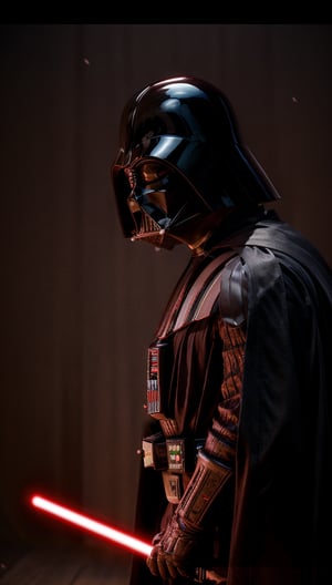 Movie still, Darth Vader wearing Samurai armor, studio light, rim light, cherry blossoms, shallow depth of field, vignette, highly detailed, high budget, bokeh, Cinemascope, moody, epic, gorgeous, film grain, grainy, Darth Vader