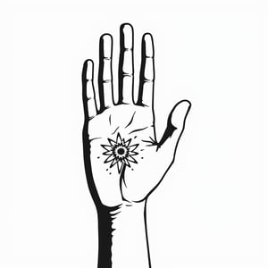 hand palm,simple line, logo,monochrome