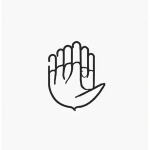 hand palm,simple line, logo,monochrome