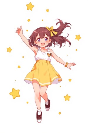 illustration, cheeky, cheerful girl floating, lively, happy, pixiv, [(white background:1.5)::5], (imid shot:0.95), (full body:1.25)