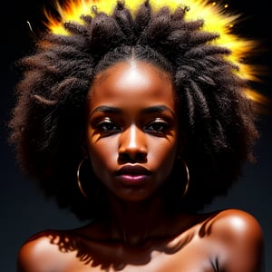 african pretty model, realistic, face photography