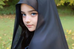 teenage girl, cute face, pointy ear, veil, outdoor