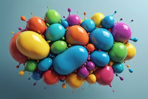 Abstract colored Blobs, stock illustration, 3d render