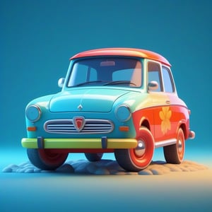 cartoon car, related scenery, single color background, bursting with positive energy, laughing, Funny, Telling jokes, full body, 8k, 2000s (style), Photo, 3d render, (best quality, masterpiece, ultra-detailed, 8K), hyper-detailed, detailed, photo, highly detailed, colorful, 3d toon style, perfect body and head ratio, beautifully shaped lips, Soft lighting highlights, scenery and character size perfect ratio, full body, more detail XL,cute cartoon