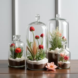 Holiday flowers in glass terrariums, FuturEvoLabBeautify