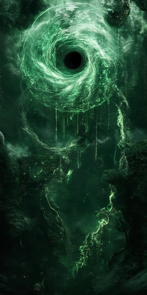 "An awe-inspiring scene featuring the 'Tree of Life' at the center of creation, with a mesmerizing Black Hole floating above it. The tree's color palette consists predominantly of deep greens and blacks, creating a mystical and otherworldly atmosphere. Its roots resemble intricate electrical wires, seamlessly connecting to various elements around them, symbolizing interconnectedness. The image is rendered in ultra high resolution (8k) with meticulous attention to detail. Including soft lighting that enhances the realistic textures of the bark and leaves. The scene features dynamic contrasts between light and shadow, adding depth and intrigue to the composition. This photograph captures an epic masterpiece that balances both natural and sci-fi elements beautifully."

Details:

Lighting & Texture: Soft lighting to highlight realistic textures.
Resolution: Ultra high resolution (8K) for maximum detail.
Contrast: Dynamic contrasts between light and shadow.
Elements: Mystical colors (deep green & black), electrical wire-like roots.
Style: Balances natural beauty with sci-fi elements.