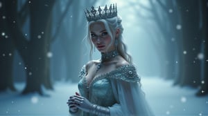 beautiful Snow Queen from Andersen's fairytale looking at the camera, arrogantly standing, sparkling silver hair, her silver filigree boots, professional photography, soft light, broken glass effect, ice throne, bokeh background Epic cinematic brilliant stunning intricate meticulously detailed dramatic atmospheric maximalist digital matte painting a masterpiece, dark fantasy concept art, dynamic lighting, hyperdetailed, intricately detailed, Splash screen art, trending on Artstation, deep color, Unreal Engine, volumetric lighting, Alphonse Mucha, Jordan Grimmer, purple and yellow complementary colours