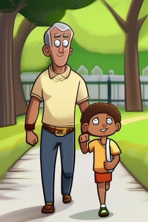 Spone bob and patrik walking in the park and childs see him and runing to sid of him