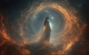 A majestic Snow Queen stands tall amidst a vortex of blazing cosmic embers, her icy gaze piercing through the swirling flames as she surveys her kingdom from within a halo of radiant stardust. The fiery tendrils dance across the darkened space, illuminated by an otherworldly glow that accentuates her ethereal beauty. Be like water and flow. Crystal Glass