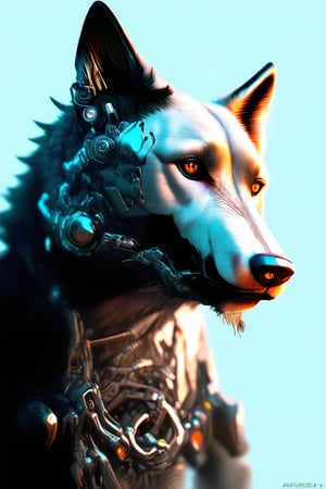 wolf portrait, cyborg amor