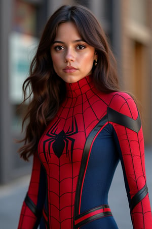 JennaOrtegaFlux with a spiderman suit