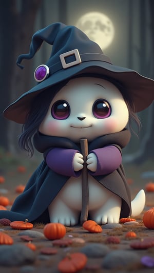 Where adorable meets spooky! Think ghostly plushies,cuddly monsters,or cute witches casting playful spells. This category is for charming yet eerie designs that bring together the best of both worlds,,halloween
 8k , high-resolution,3D cute animal character