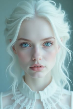 woman, albino, white hair,