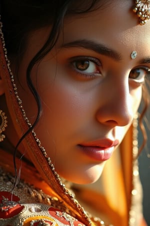  Masterpiece, very detailed CG unified 8k wallpaper, best quality, movie lighting, detailed background, beautiful right eye pupil, very delicate beautiful, beautiful and detailed eye descriptions, ultra-detailed, masterpiece, facing at the camera, high resolution, ultra-detailed. An ethereal Indian girl dressed in a traditional Shalwar, exuding charm and beauty as she poses confidently like a professional model. Her lovely figure and flirty facial expression add a touch of playful elegance, with romantic lighting that highlights her stunning features. The background is softly blurred with a rich bokeh effect, giving a dreamlike quality to the scene, captured with ultra high-definition clarity.  Canon EOS R5, 50mm prime lens, ISO 100, f/1.8 aperture, 1/250s shutter speed.