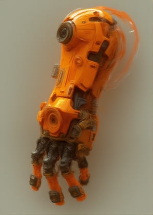 ROBOTIC HAND, ORANGE AND BLACK 