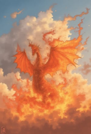 CHARIZART, DRAGÓN FIRE, SKY, CLOUDS