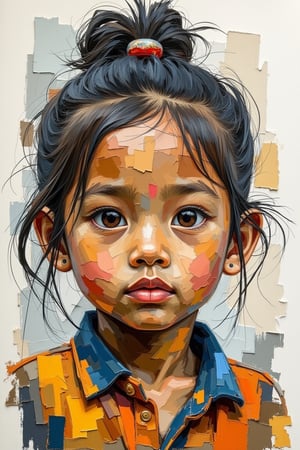 malay children ,Brushstroke Potrait