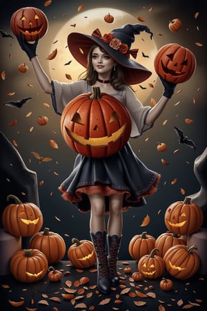 Halloween, dancing pumpkins