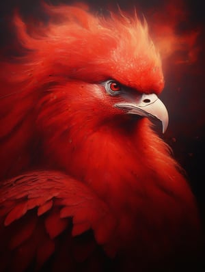 a majestic red pheonix