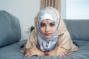 Pov looking at camera, refer image, hijabi woman, dusky indian women, dusky Indian hijabi girl, refer image