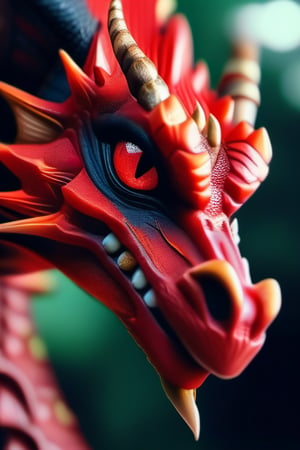 Close-up of a dragon with a long tail with a red face, dragon portrait, Portrait of a dragon, soft delicate draconic features, A red dragon, Red Dragon, sportrait