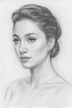 A beautiful oriental woman with a round face,

sketch portrait,
pencil drawing