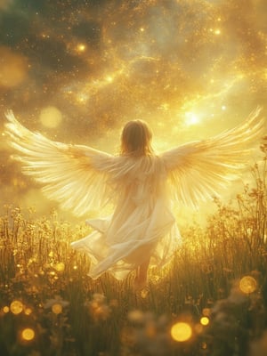 white wings, could, golden tone, childre, grass, galaxy, floating 