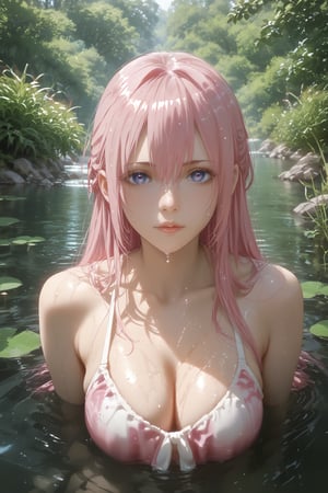 Hand,detailed,perfect,perfection,hands,skmr, kxf, detailed background, detailed face, perfect eyes , score_9, score_8_up, score_7_up, score_6_up, sexy bikini, wet body, wet bikini, detailed background, fantastic lake, sakura forest, pink tone,score_9, score_8_up, score_7_up, source_anime,