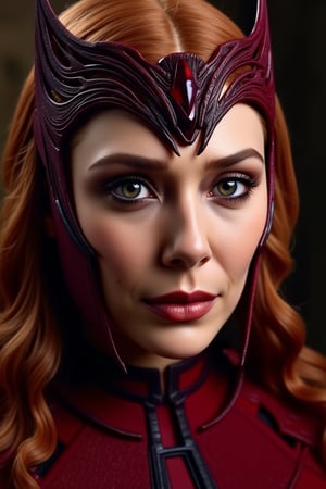 (Scarlet Witch Head Jewel), Ultra HD quality detail, Advanced image sharpness, {High Detail, 4K, 8K}, (Enhanced Coloration and Shadows), High Quality, 2.5D, (Masterpiece, Best Quality, Ultra Detailed), UPGRADED. (Masterpiece), Score_9, Score_8_Up, Score_7_Up, (Best Quality, Ultra Detailed), (Perfect Hands, Perfect Anatomy), High Level of Detail, Detailed Background, (Masterpiece, Best Quality, High Resolution, Ultra Detail),elizabetholsen,elizabetholsen dressed as the scarlet witch