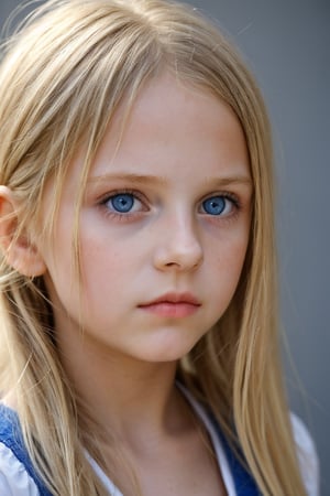 german (10_year_old:1.2) girl, straight blonde hair, which she wears in a messy bun, tall and thin, big blue eyes, full lips, she is reserved with a concentrated expresion and an air of mystery. 